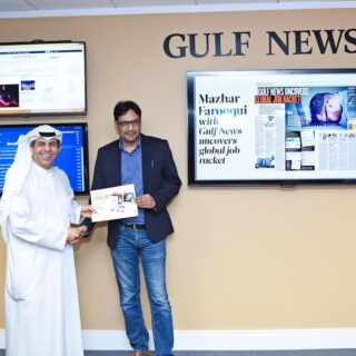 Best story award from Gulf News Editor at Large Mohammed Al Mezel